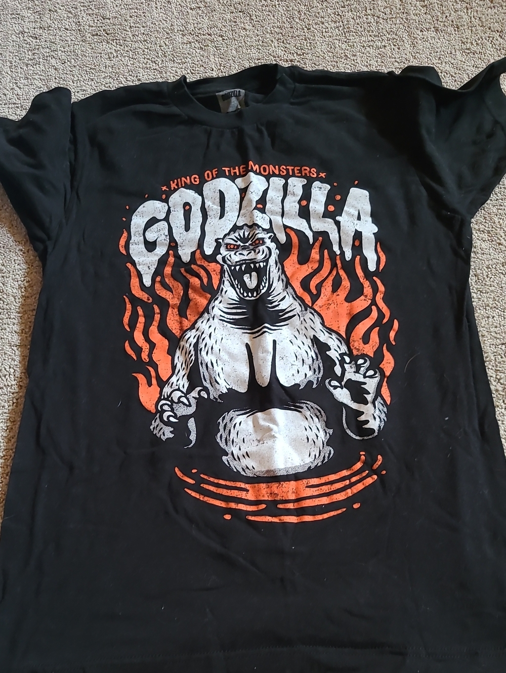 Godzilla Graphic Black Mens Small Tee - King of the Monsters